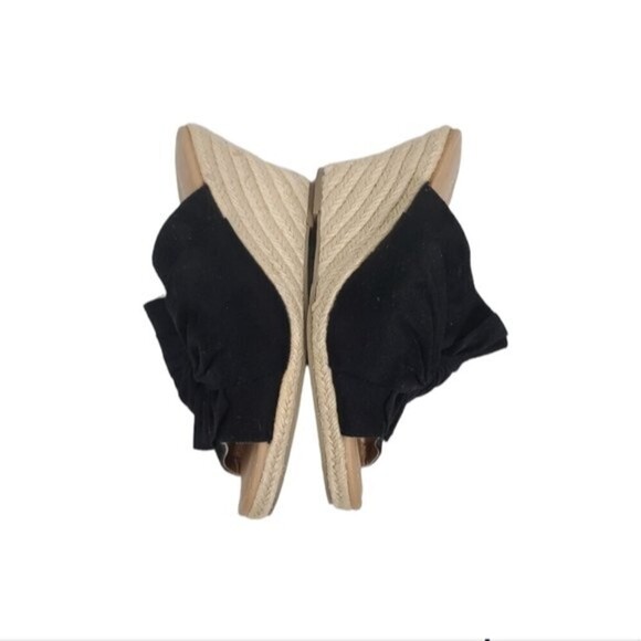 Lane Bryant Black Fabric Espadrilles Wedges 10 - Picture 6 of 12
